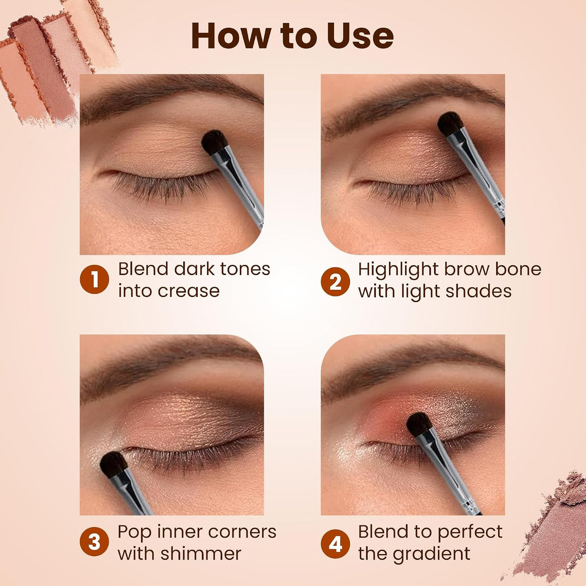 Rose Gold & Nude Eyeshadow Palette Combo Beauty Makeup Kit Set for Women Festive Ready 36 Nude, Brown & Black Eye Shadow Shades | Glitter, Shimmer & Matte Finishes | Complete Eye Shadow Palette Set