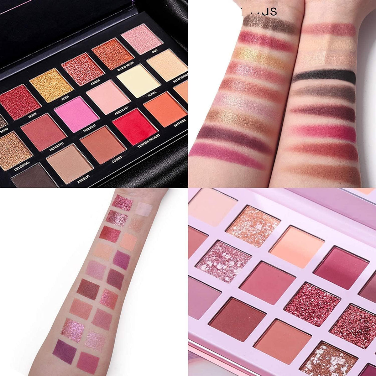 Rose Gold & Nude Eyeshadow Palette Combo Beauty Makeup Kit Set for Women Festive Ready 36 Nude, Brown & Black Eye Shadow Shades | Glitter, Shimmer & Matte Finishes | Complete Eye Shadow Palette Set