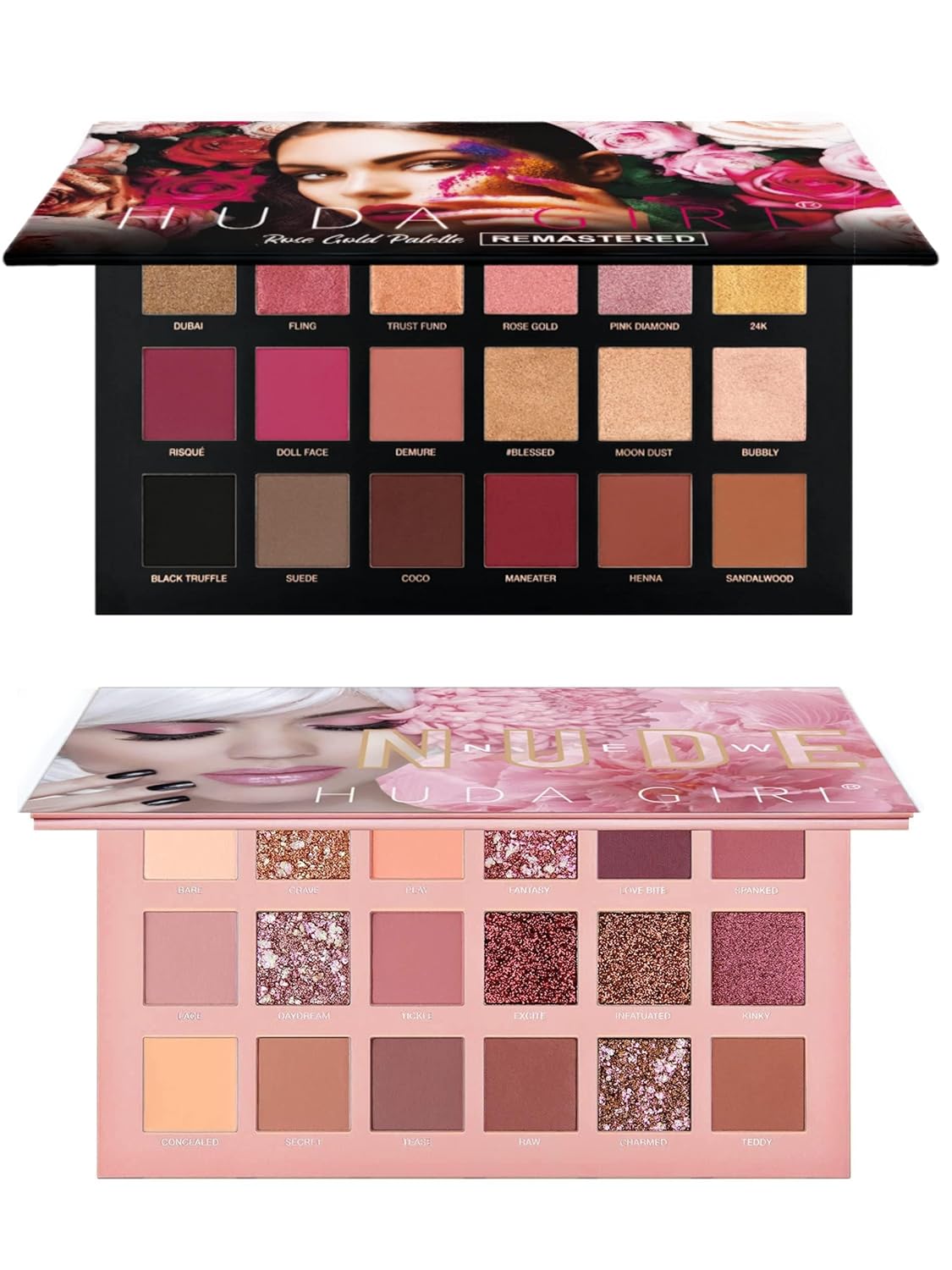 Rose Gold & Nude Eyeshadow Palette Combo Beauty Makeup Kit Set for Women Festive Ready 36 Nude, Brown & Black Eye Shadow Shades | Glitter, Shimmer & Matte Finishes | Complete Eye Shadow Palette Set