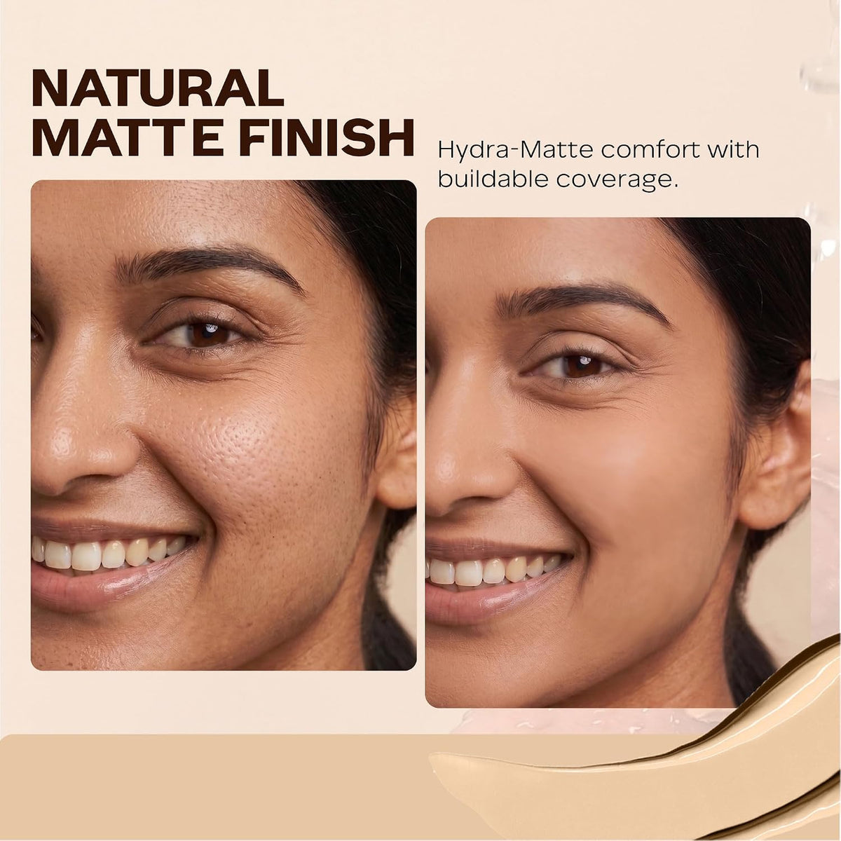 FACESCANADA Cream All Day Hydra Matte Foundation - Mini | 3in1 + Moisturizer + SPF 30 | 24 HR Aloe Hydration & Vitamin C | 10HR Wear | Medium to High Buildable Coverage | Warm Sand (18 ml)